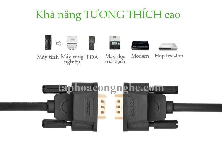 Ugreen 20147 3M màu Đen Cáp tín hiệu nối dài COM RS232 cao cấp DB101 30020147